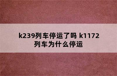 k239列车停运了吗 k1172列车为什么停运